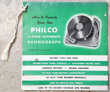 1952 Philco How To Operate Your New 3 Speed Automatic Phonograph Brochure picture
