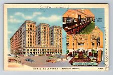 Portland OR-Oregon, Hotel Multnomah, Lobby, Coffee Shop, Vintage Postcard picture