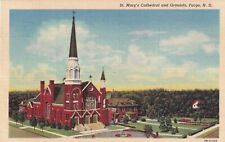 Fargo North Dakota ND St Mary's Cathedral And Grounds Postcard E04 picture