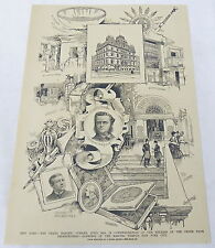 1889 magazine engraving ~ GRAND MASONIC JUBILEE, Glimpses of Masonic Temple NYC picture