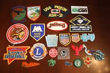 VINTAGE LOT OF 23 PATCHES USS PIGEON US FLAG SUPER REAL BASEBALL SKIING MILITARY picture