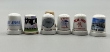 Thimbles Porcelain set of 6 cities/ 1 wooden 1 millbrook bread picture