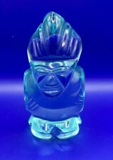 Finely Polished Green Glass Inca Myan Figurine 4” Inches Tall picture
