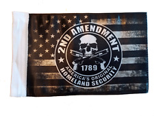 US FLAG Motorcycle 2nd AMENDMENT Homeland Security fits 3/8