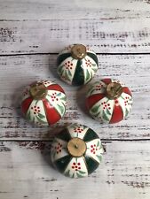Lillian Vernon Ball Ornament Candles Set of 4 Holly Berries Christmas 2.5
