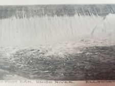 C 1910 Close Up View 60 Foot Dam Union River Spillway Ellsworth ME Postcard picture