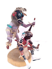 Hopi Handmade Compositional Wood Mudhead +Ogre Kachina 10.8