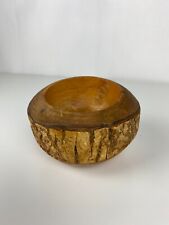 Pretty Little Wooden Ashtray Surrounded by Barks - Antique Ashtray  picture