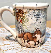 Vintage Susan Wingett Certified International Winter Scene Fox Coffee Cup/Mug picture