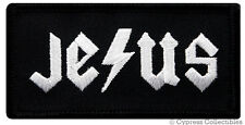 JESUS PATCH RELIGIOUS God Christian LIGHTNING BOLT embroidered iron-on NAMETAG picture