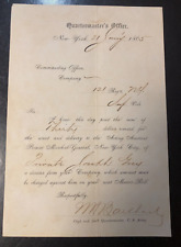 1865 - RARE Quartermaster's Receipt for $30 for the Capture of a Deserter picture