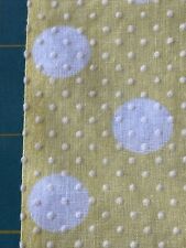 Vintage Flocked Dotted Swiss cotton Fabric yellow white POLKA DOT 2 Yds 44