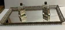 Antique Filigree Vanity Set - Perfume Bottles And Mirror Tray picture