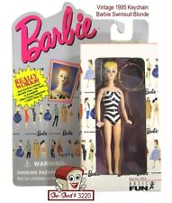 Vintage 1995 Barbie Swimsuit Blonde Keychain Basic Fun for Mattel NRFB picture