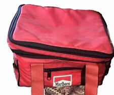 Vintage 90's Marlboro Insulated Red Lunch Box Cooler Bag Travel Two Compartment picture