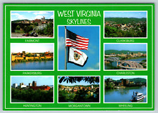 c1970s West Virginia Skylines Multi-View Cities Morgantown Vintage Postcard picture
