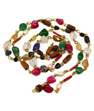 5X NAVRATAN 9 STONE MALA WITH METAL CHAIN FROM INDIA picture