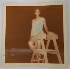 VTG 1970s Found Photograph Photo African American Woman Beach Night Moonlight picture