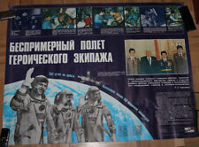  1984 USSR propaganda  Soviet  big poster  Salyut 7 space cosmos picture
