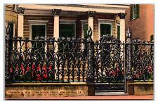 Ornamental Iron Fence, New Orleans, Louisiana Postcard picture