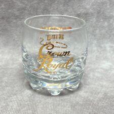 Bormilio Rocco Crown Royal Shot Glass Reigning King Clear Gold Letters Italy picture