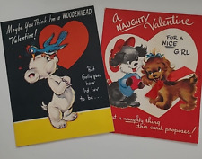2 Vtg 1950 & 1951 Whimsical POP UP VALENTINE Bear PUPPY Dogs BIRD Novelty CARDS picture