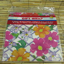 Vintage Artfaire Wrapping Paper Gift Wrap Bright Floral 2 Sheets 20 x 30 In picture