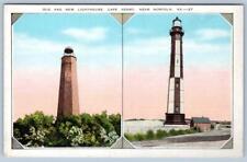 1920's OLD AND NEW LIGHTHOUSE CAPE HENRY VIRGINIA VA KROPP POSTCARD picture