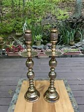 Pair Of Vtg Brass Floor Candle Stick Holder 31
