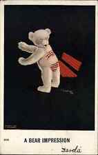 Charles Twelvetrees Teddy Bear Sits on Fresh Paint c1910 Vintage Postcard picture