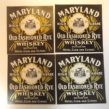 Lot of 4 Vintage ORIGINAL Maryland Old Fashioned Rye Whiskey Labels picture