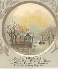 1880's BOSTON ADV TRADE CARD, A L BEARSE JEWELY, FANS, etc at 33 WINTER St. A571 picture