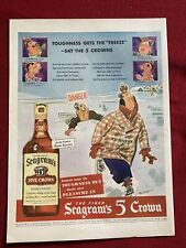 Seagram’s Five Crown Whiskey “Toughness” 1940’s Print Ad - Great To Frame picture