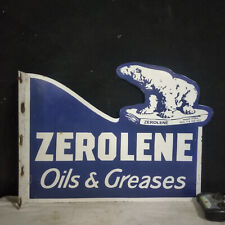 ZEROLENE GAS STATION  ENAMEL PORCELAIN  SIGN 21 X 16 INCHES DOUBLE SIDE picture