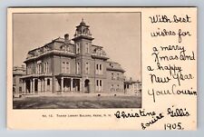Keene NH-New Hampshire, Thayer Library Building, Antique Vintage c1905 Postcard picture