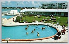 Miami Florida Vintage Unposted Postcard Lido Spa Belle Island chrome picture