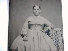 Antique 1890s Tintype Photograph Victorian Woman Old Blanket American Frontier  picture