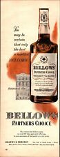 NOSTALGIC Print Ad Advertisement 1950 Bellows Whiskey Partners Choice E5 picture