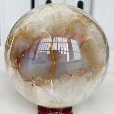 Natural Cherry Blossom Agate Sphere Quartz Crystal Ball Healing 1220G picture
