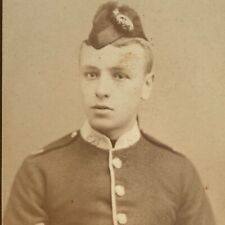 c1870 Antique CDV Young Man Military Uniform Portrait Carte De Visite Photo picture