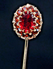 Antique Victorian Hat Pin 14K Yellow Gold 1.50ctw Natural Garnet picture