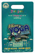 Disneyland 2024 Marathon Weekend Goofy I Love Yoga Stretch Run Disney LR Pin picture