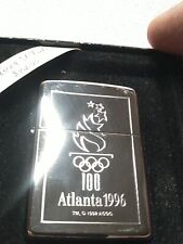 Zippo Lighter Silver-Plated Atlanta Olympics Vintage 1996 picture