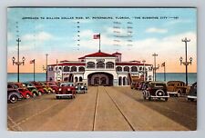 St Petersburg FL-Florida, Approach to Million Dollar Pier c1940 Vintage Postcard picture