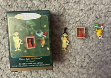 Vintage 2000 Hallmark Keepsake Ornament Green Eggs and Ham Dr. Seuss Mini Set 3 picture