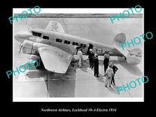 OLD HISTORIC AVIATION PHOTO NORTHWEST AIRLINES LOCKHEED ELECTRA AIRCRAFT 1934 picture