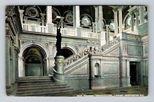 Washington DC, Main Stairway Congressional Library, Souvenir Vintage Postcard picture