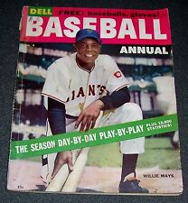 WILLIE MAYS 1955 BASEBALL ANNUAL Cover Stains, HOF, 1951 ROY, inc 1954 Calendar picture