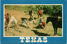 Texas Cowboys Taking a Break Sitting With Horses Texas State Highway Department picture