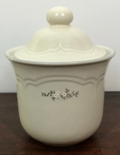Pfaltzgraff Heirloom Gray Floral 2 Qt Canister Gray and White 508 picture